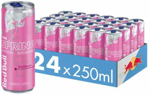 Pink Red Bull Spring Edition Sugar Free Waldbeere 24x250ml