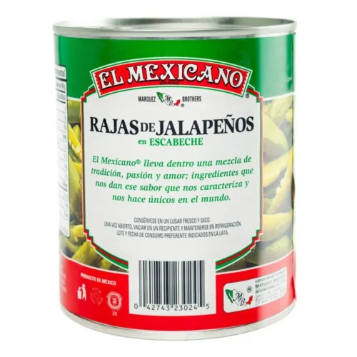 El Mexicano Sliced Chili Jalapeño Rajas 6X2,8kg